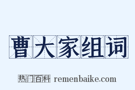 曹大家组词是什么意思的图片